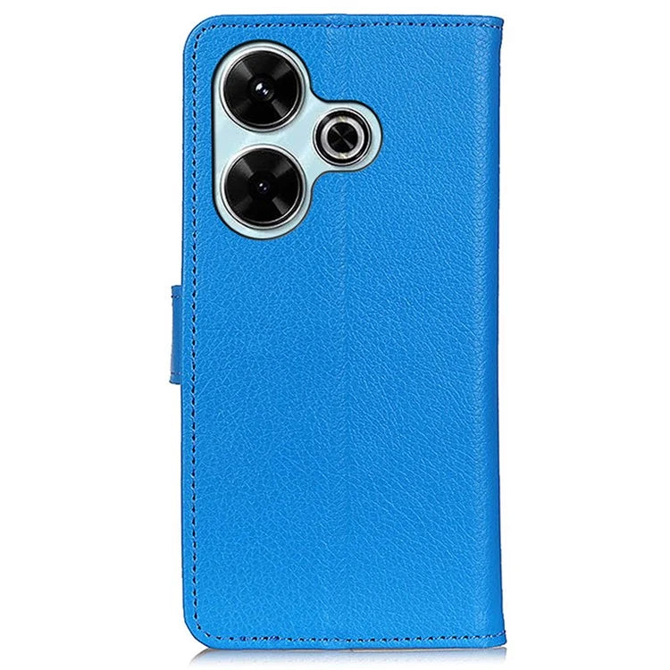 For Xiaomi Redmi 13 4G Case Litchi Texture Phone Leather Cover with Wallet Stand