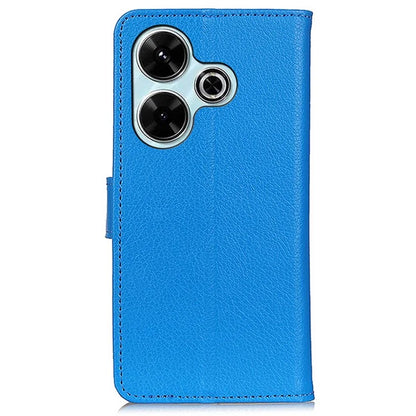 For Xiaomi Redmi 13 4G Case Litchi Texture Phone Leather Cover with Wallet Stand