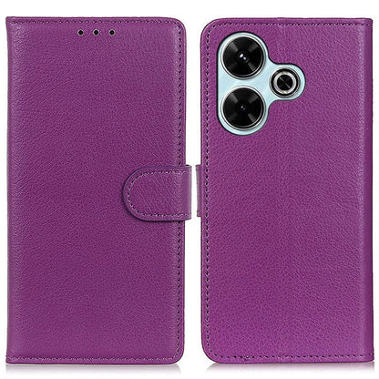 For Xiaomi Redmi 13 4G Case Litchi Texture Phone Leather Cover with Wallet Stand