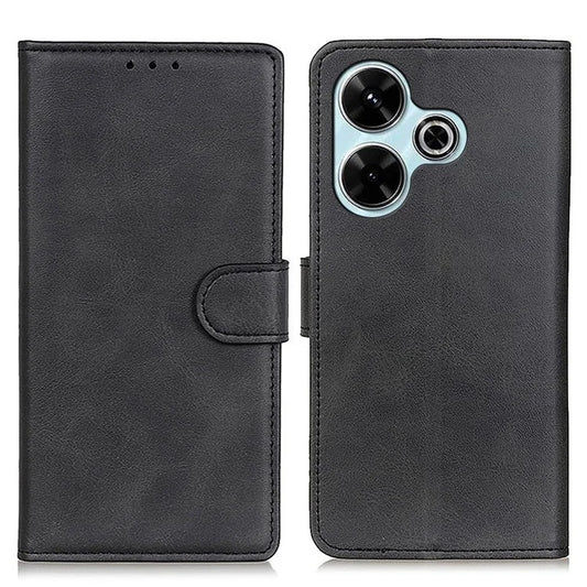 For Xiaomi Redmi 13 4G Case Folio Stand View Leather Phone Cover Cowhide Texture