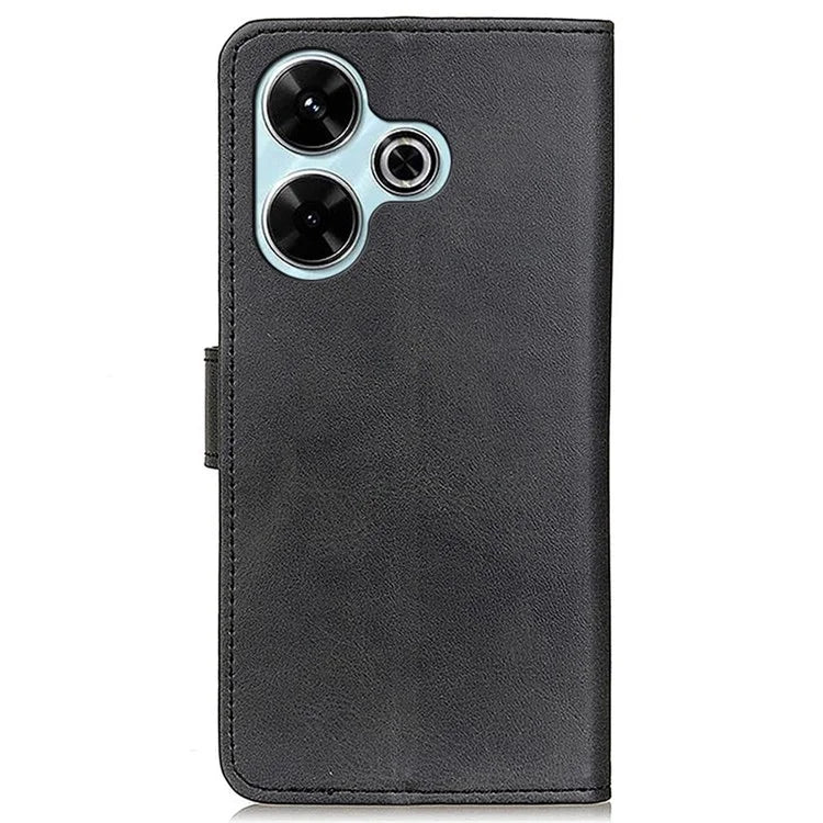 For Xiaomi Redmi 13 4G Case Folio Stand View Leather Phone Cover Cowhide Texture