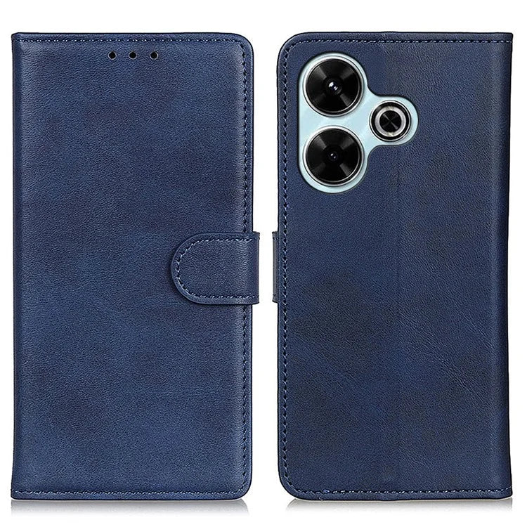 For Xiaomi Redmi 13 4G Case Folio Stand View Leather Phone Cover Cowhide Texture