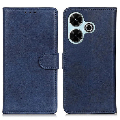 For Xiaomi Redmi 13 4G Case Folio Stand View Leather Phone Cover Cowhide Texture