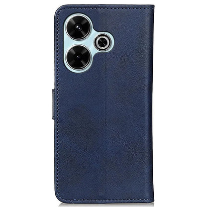 For Xiaomi Redmi 13 4G Case Folio Stand View Leather Phone Cover Cowhide Texture