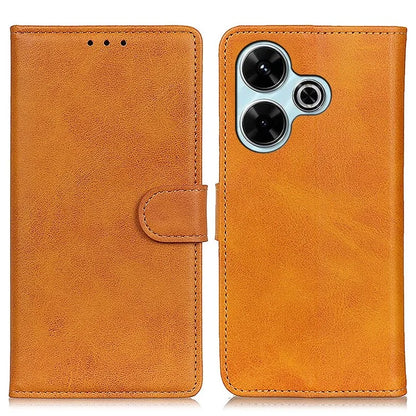 For Xiaomi Redmi 13 4G Case Folio Stand View Leather Phone Cover Cowhide Texture