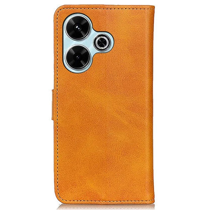 For Xiaomi Redmi 13 4G Case Folio Stand View Leather Phone Cover Cowhide Texture