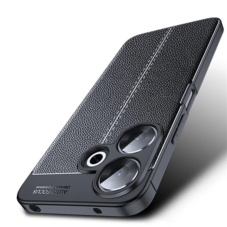 For Xiaomi Redmi 13 4G Case Litchi Texture Back TPU Phone Cover