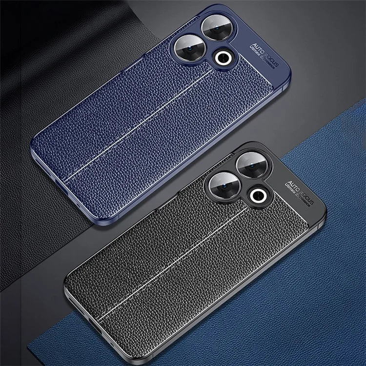 For Xiaomi Redmi 13 4G Case Litchi Texture Back TPU Phone Cover