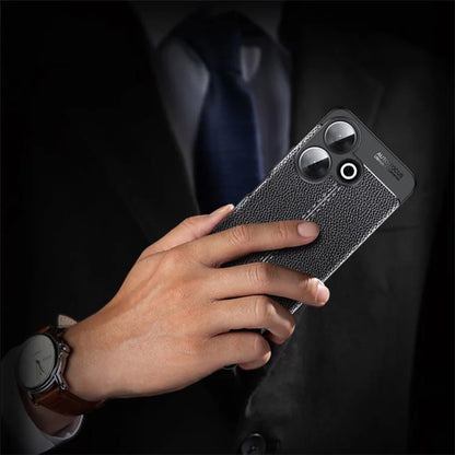 For Xiaomi Redmi 13 4G Case Litchi Texture Back TPU Phone Cover