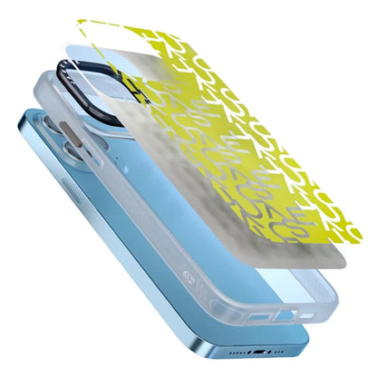 JAUCASE For iPhone 15 Pro Max Case TPU+PC Letters Design Matte Phone Cover