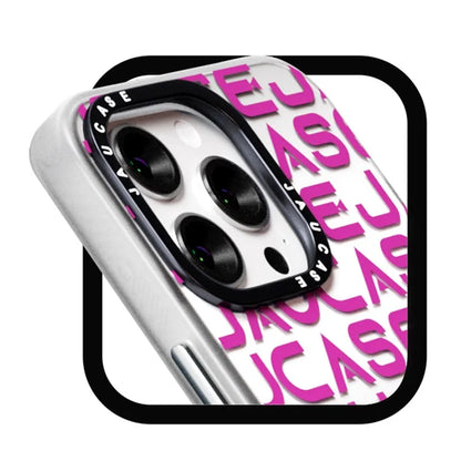 JAUCASE For iPhone 15 Pro Max Case TPU+PC Letters Design Matte Phone Cover