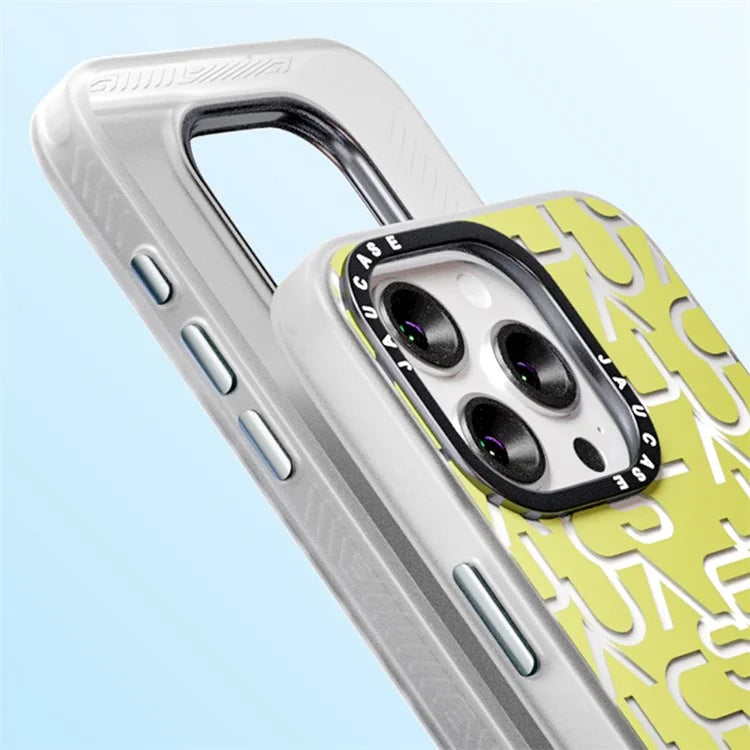 JAUCASE For iPhone 15 Pro Max Case TPU+PC Letters Design Matte Phone Cover