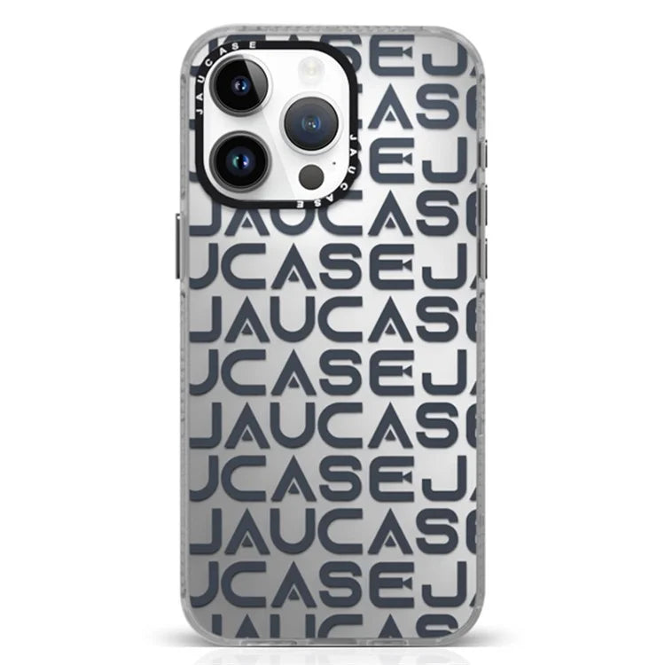 JAUCASE For iPhone 15 Pro Max Case TPU+PC Letters Design Matte Phone Cover