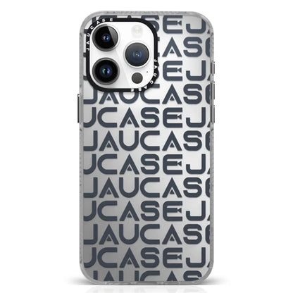 JAUCASE For iPhone 15 Pro Max Case TPU+PC Letters Design Matte Phone Cover