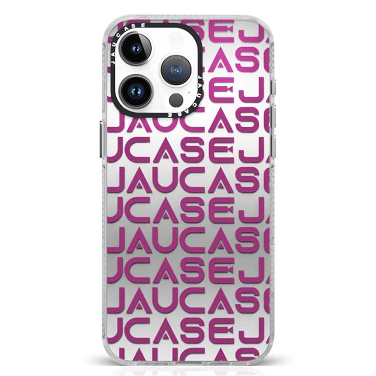 JAUCASE For iPhone 15 Pro Max Case TPU+PC Letters Design Matte Phone Cover