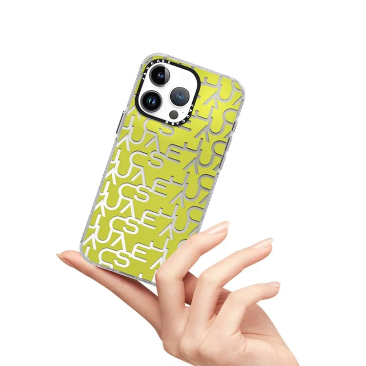 JAUCASE For iPhone 15 Pro Max Case TPU+PC Letters Design Matte Phone Cover
