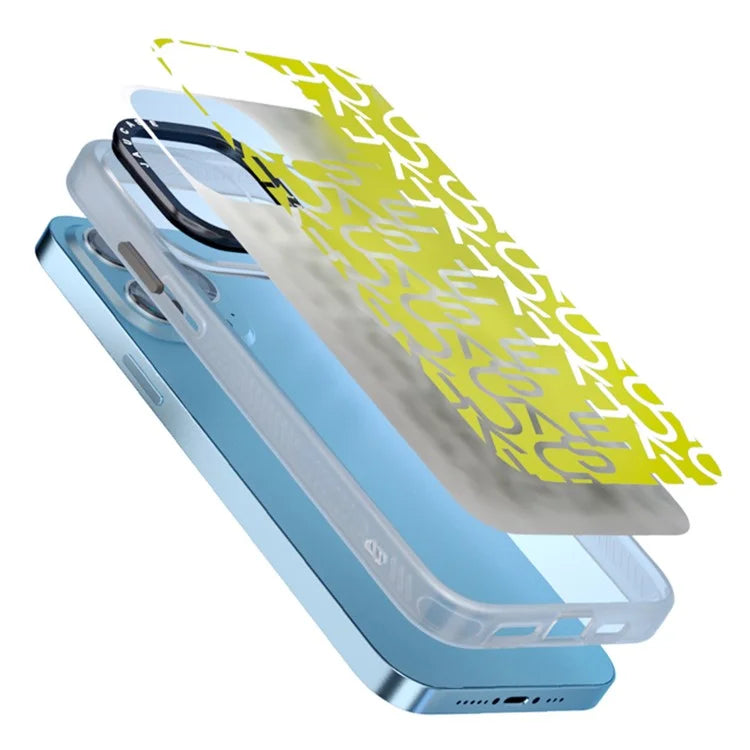 JAUCASE For iPhone 15 Pro Max Case TPU+PC Letters Design Matte Phone Cover