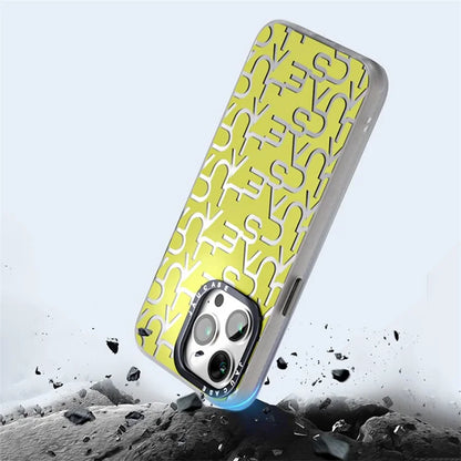 JAUCASE For iPhone 15 Pro Max Case TPU+PC Letters Design Matte Phone Cover