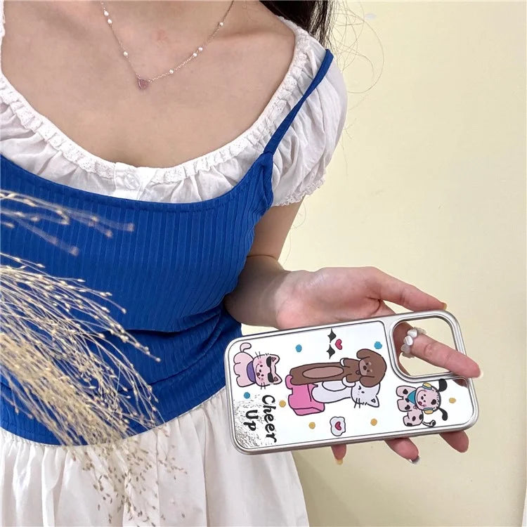 For iPhone 12 Pro Max Case Protective TPU+Acrylic Phone Cover with Electroplating Mirror Back
