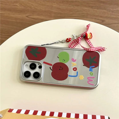 For iPhone 13 Pro Case TPU+Acrylic Fruit Pattern Mirror Phone Cover
