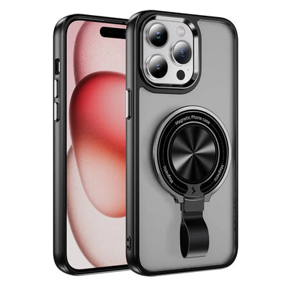 For iPhone 14 Pro Max Magnetic Case TPU+PC Ring Kickstand Phone Cover
