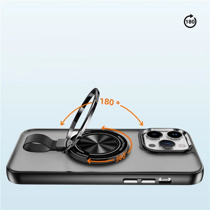 For iPhone 14 Pro Max Magnetic Case TPU+PC Ring Kickstand Phone Cover