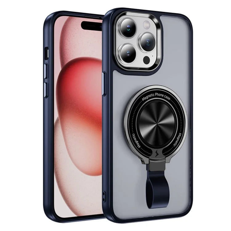 For iPhone 14 Pro Max Magnetic Case TPU+PC Ring Kickstand Phone Cover