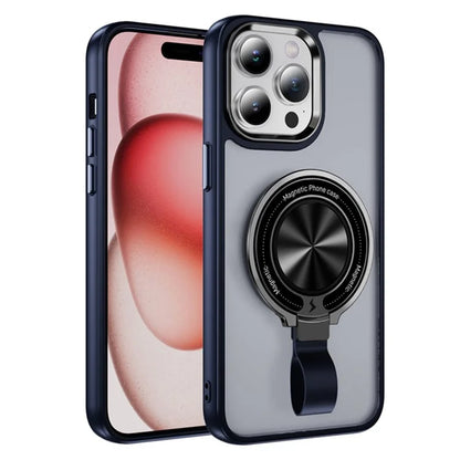 For iPhone 14 Pro Max Magnetic Case TPU+PC Ring Kickstand Phone Cover