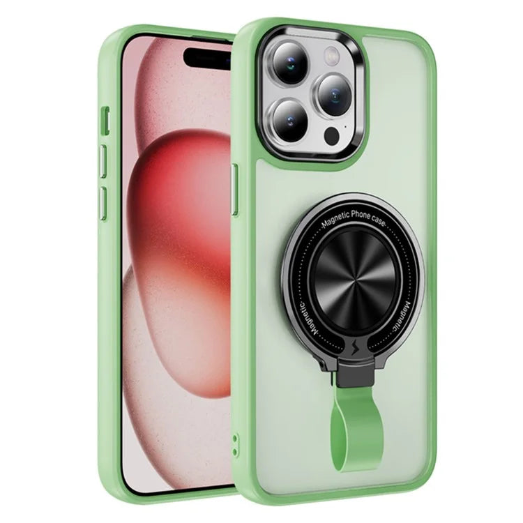 For iPhone 14 Pro Max Magnetic Case TPU+PC Ring Kickstand Phone Cover