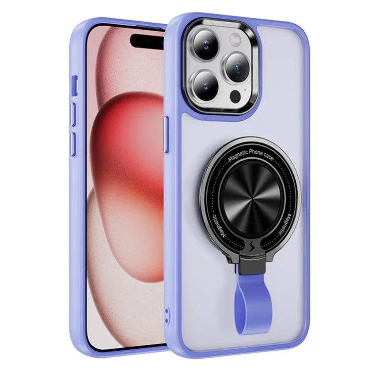 For iPhone 14 Pro Max Magnetic Case TPU+PC Ring Kickstand Phone Cover