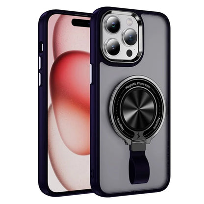 For iPhone 14 Pro Max Magnetic Case TPU+PC Ring Kickstand Phone Cover