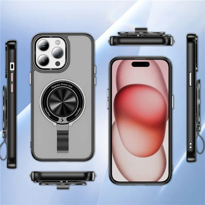 For iPhone 14 Pro Max Magnetic Case TPU+PC Ring Kickstand Phone Cover