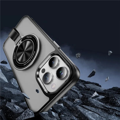 For iPhone 14 Pro Max Magnetic Case TPU+PC Ring Kickstand Phone Cover