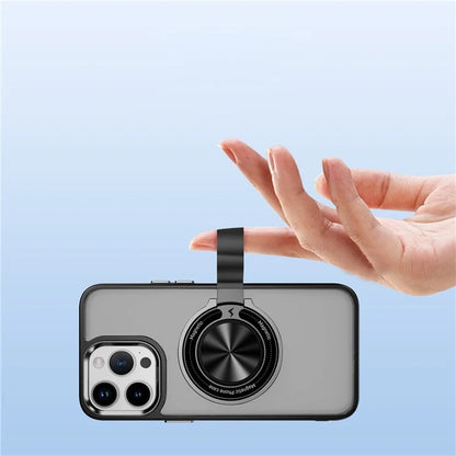 For iPhone 14 Pro Max Magnetic Case TPU+PC Ring Kickstand Phone Cover