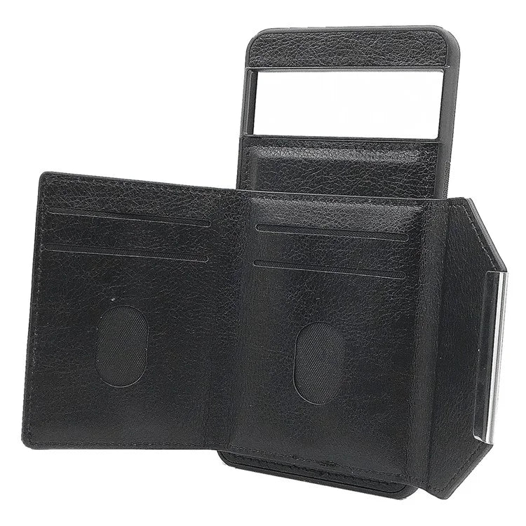 For Google Pixel 8 Pro Case Leather Phone Back Cover with Card Holder Kickstand