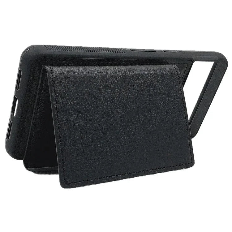 For Google Pixel 8 Pro Case Leather Phone Back Cover with Card Holder Kickstand