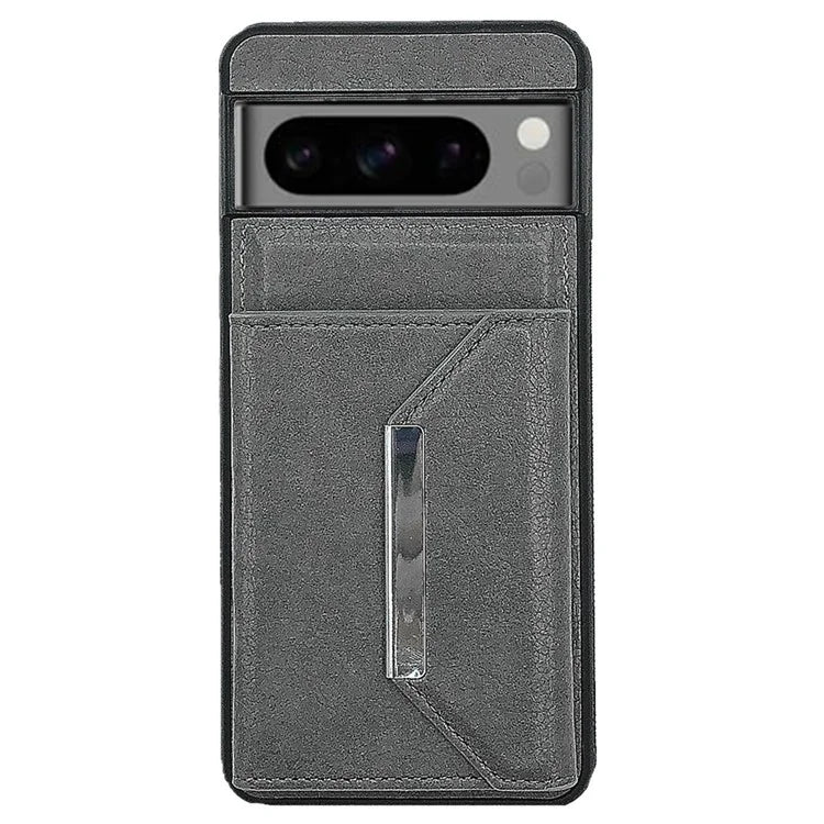 For Google Pixel 8 Pro Case Leather Phone Back Cover with Card Holder Kickstand