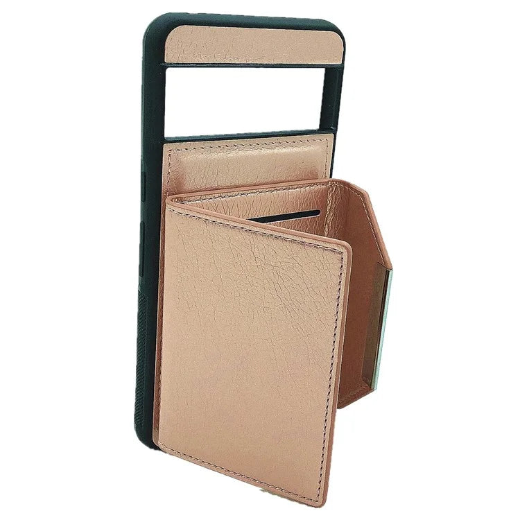 For Google Pixel 8 Pro Case Leather Phone Back Cover with Card Holder Kickstand