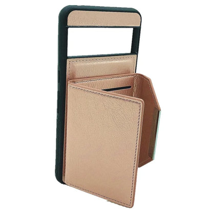 For Google Pixel 8 Pro Case Leather Phone Back Cover with Card Holder Kickstand