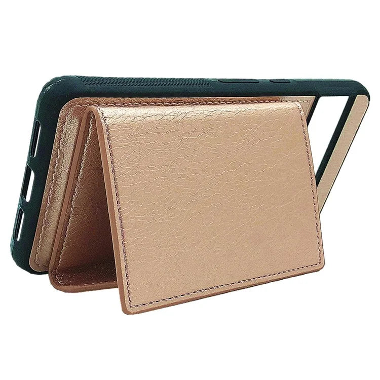 For Google Pixel 8 Pro Case Leather Phone Back Cover with Card Holder Kickstand