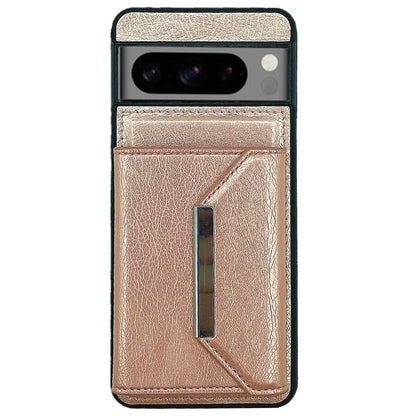 For Google Pixel 8 Pro Case Leather Phone Back Cover with Card Holder Kickstand