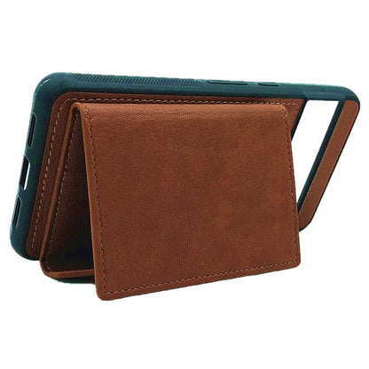 For Google Pixel 8 Pro Case Leather Phone Back Cover with Card Holder Kickstand
