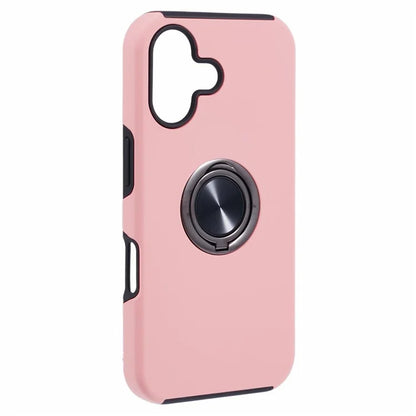For iPhone 16 Plus Case PC+TPU Phone Cover with Rotatable Ring Holder