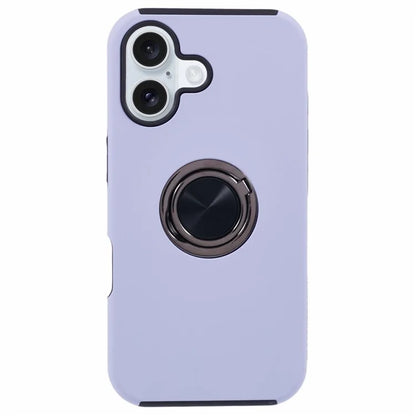 For iPhone 16 Plus Case PC+TPU Phone Cover with Rotatable Ring Holder