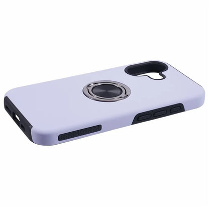 For iPhone 16 Plus Case PC+TPU Phone Cover with Rotatable Ring Holder