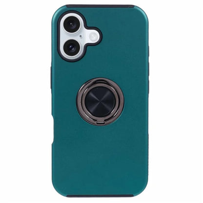 For iPhone 16 Plus Case PC+TPU Phone Cover with Rotatable Ring Holder