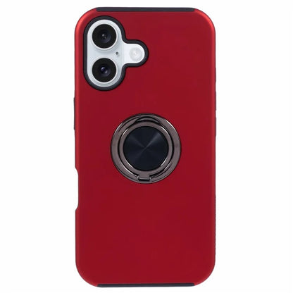 For iPhone 16 Plus Case PC+TPU Phone Cover with Rotatable Ring Holder
