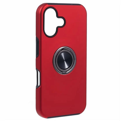 For iPhone 16 Plus Case PC+TPU Phone Cover with Rotatable Ring Holder