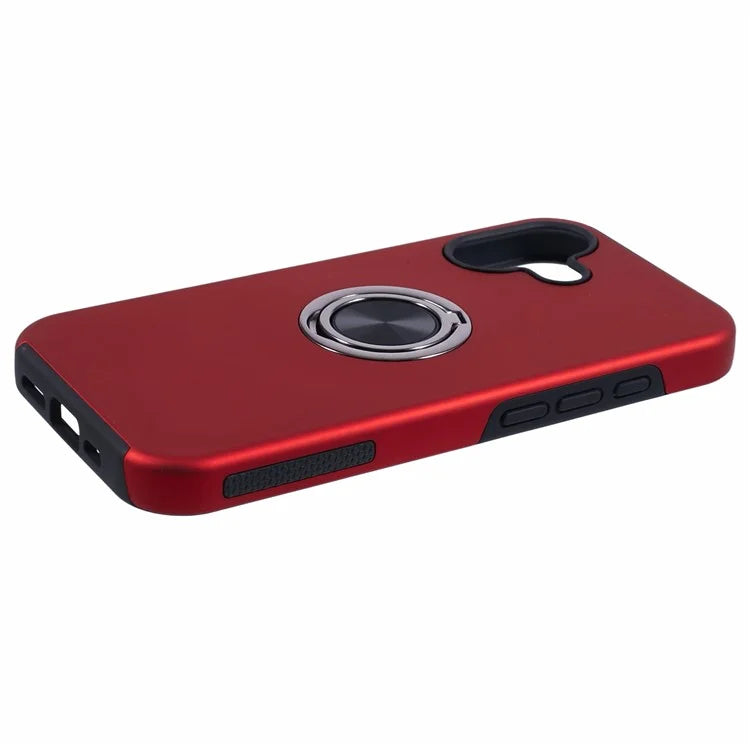 For iPhone 16 Plus Case PC+TPU Phone Cover with Rotatable Ring Holder