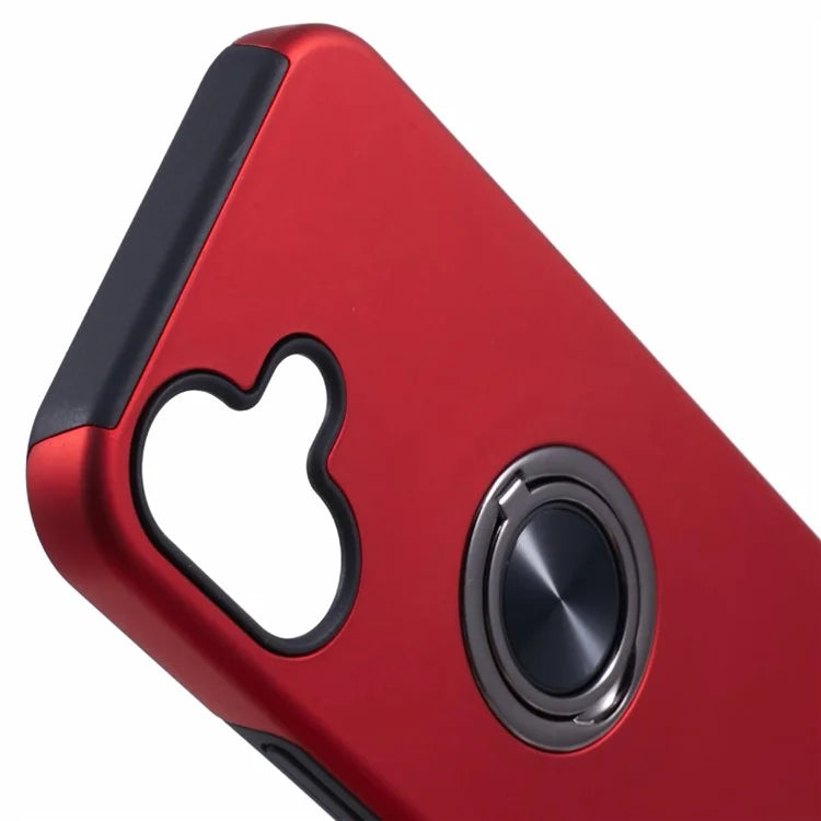 For iPhone 16 Plus Case PC+TPU Phone Cover with Rotatable Ring Holder